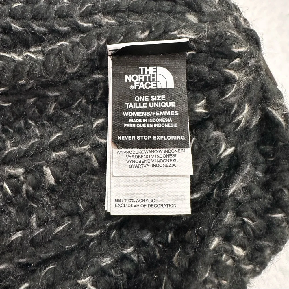 Black Knit North Face Beanie Hat